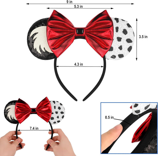 FANYITY Mouse Ears, Sequin Mouse Ears Headband for Boys Girls Women Halloween Birthday Party