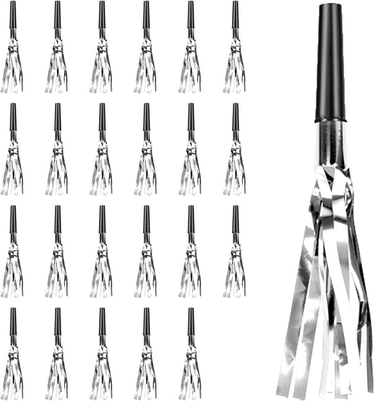 Silver New Years Noise Makers 24 PCS NYE Party Blowers Blowouts New Years Eve Games Favors Supplies Birthday Pep Rally for Adult Prank Graduation Sporting Events Horns Noisemakers Accessories