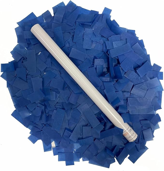 Ultimate Confetti - 8 Pack Dark Blue Confetti Wands - Handheld 14" Biodegradable Tissue Paper Confetti Flick Flutter Sticks For Wedding, Birthday, Parties & Live Events - 2 Handfuls, 1.5 oz Each Stick