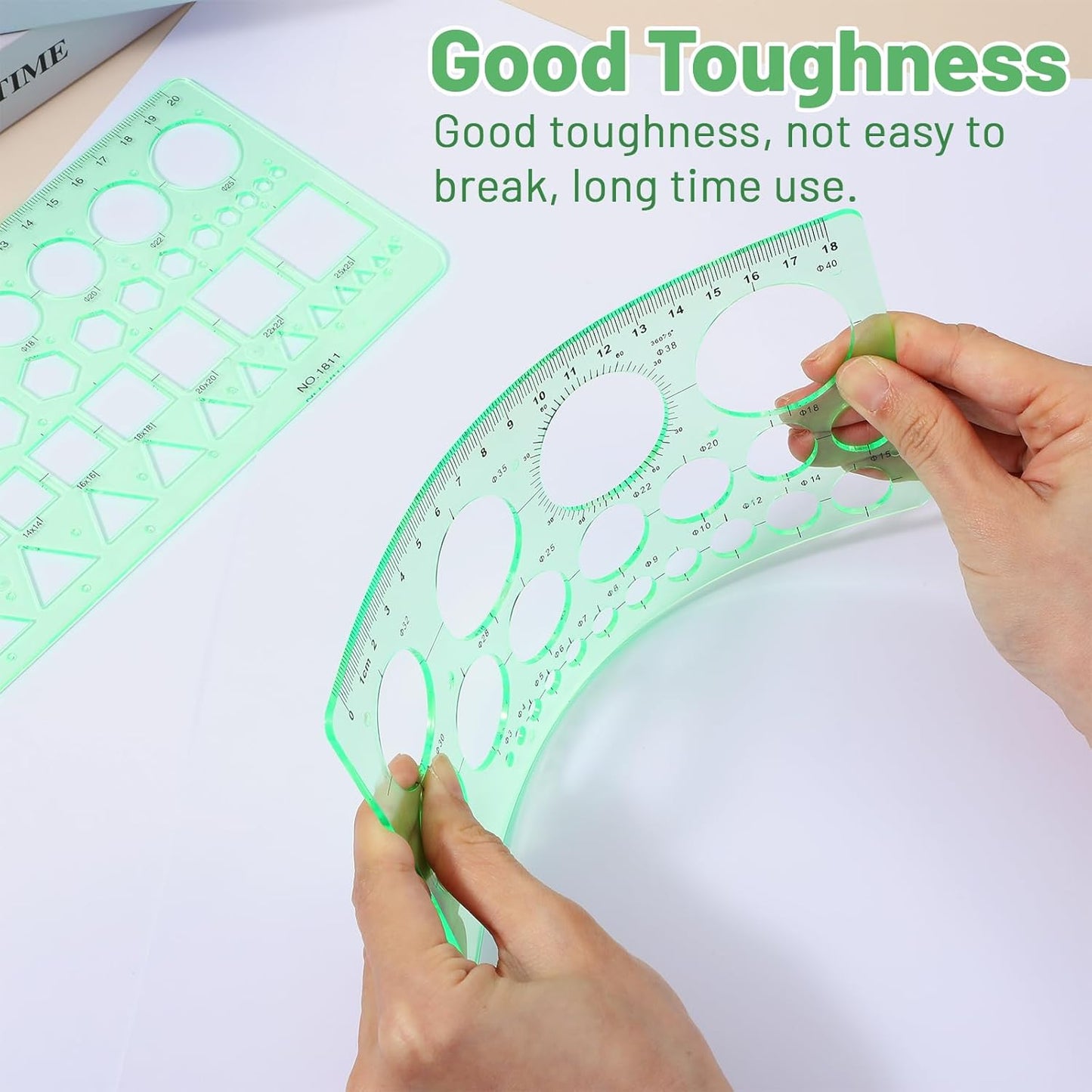 2pcs Circle Stencils, Lightweight and Portable Stencils for Drawing, Durable Geometric Stencil, Draw Geometric Shapes Such as Circles, Triangles, Squares, and Hexagons of Various Sizes