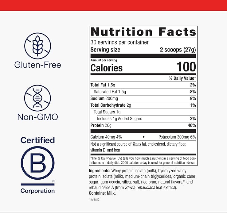 Metagenics Perfect Protein - Cross-Flow Micro-Filtered Whey Isolate & Hydrolyzed Whey - 20g Protein per Serving - Supports Muscle Recovery, Energy & Metabolism - 30 Servings
