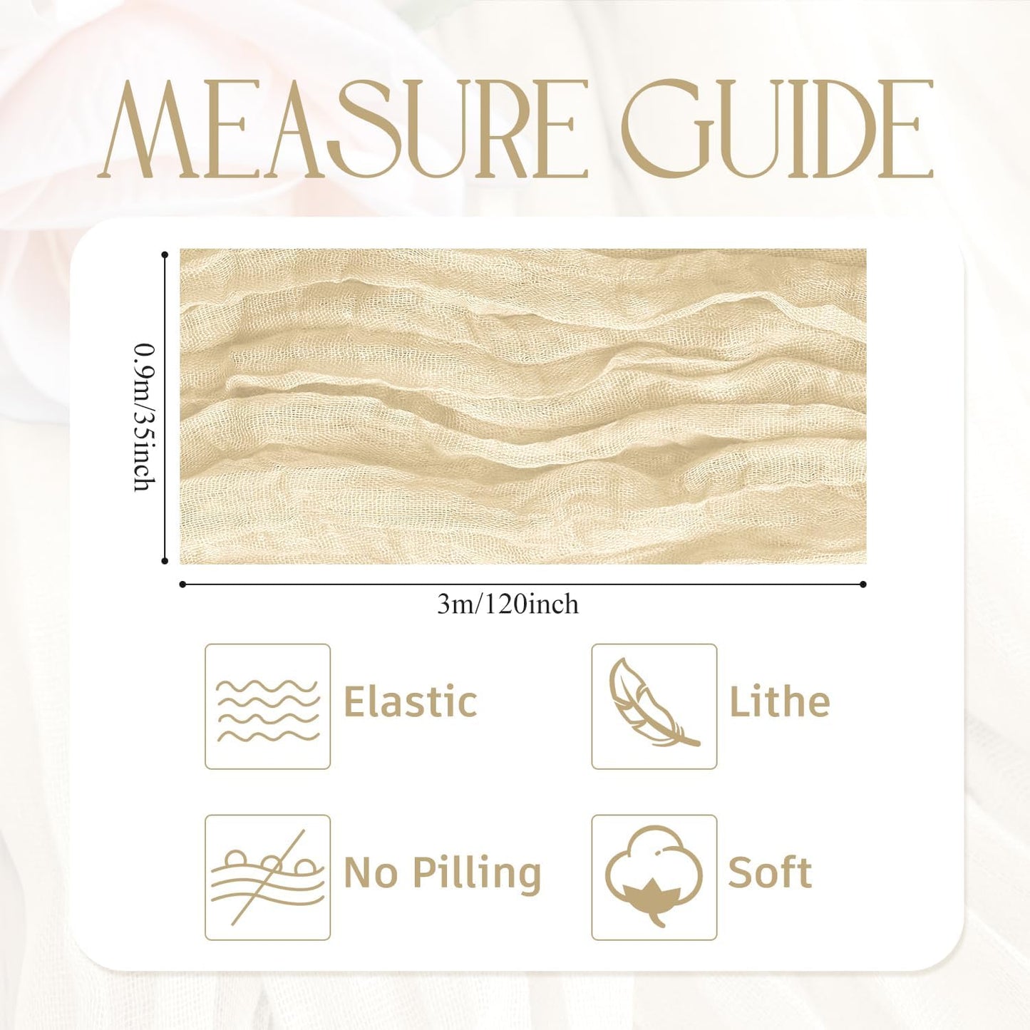 Wokceer Cheesecloth Table Runner Beige 10FT Boho Christmas Gauze Cheese Cloth Table Runner for Party Easter Rustic Sheer Table Runners for Baby Bridal Shower Wedding Table Decor