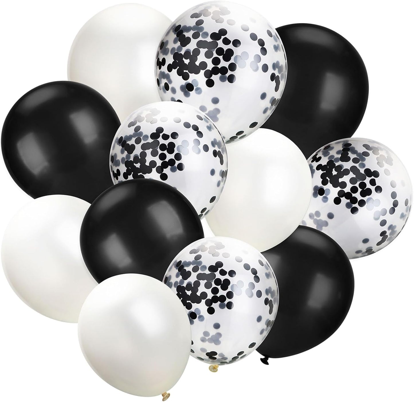 Hestya 100 Pieces 12 Inch White Black Balloons Latex Party Balloons Arch Garland Kit for Weddings, Bridal Shower, Graduation, Anniversary, Birthday Party Decoration