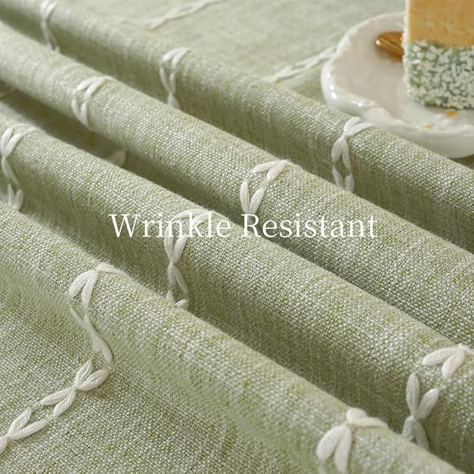 Zobesta Sage Green Tablecloth Rectangle 53 x 120 Inch, Cotton Green Table Cloth Rectangle Table, Washable Farmhouse Soft Boho Tablecloths Rectangular for Party, Holiday, Picnic, Dining, Outdoor,Fall