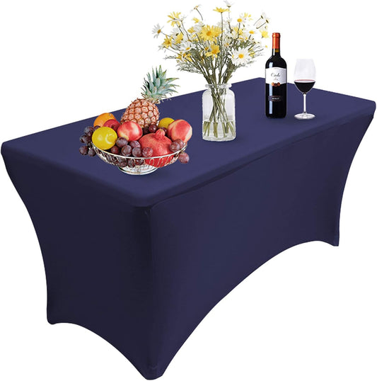 RELIANCER 1 Pack Stretch Spandex Table Covers for Rectangular Tables,6FT Elastic Fitted Tablecloth,Universal Rectangular Table Cloth Protector for Outdoor Party,Wedding,Bar,Birthday,Banquet,Events