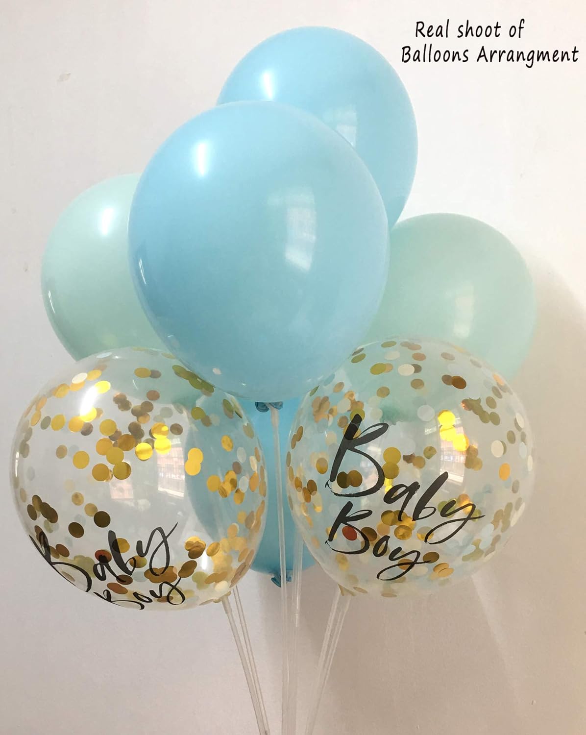 12inch Blue Baby Shower Balloons for Boy TSOTU Party Decorations (Baby Blue)