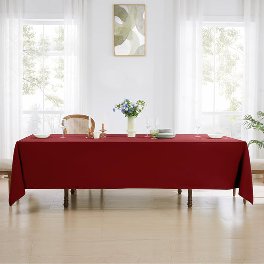 Rectangle Tablecloths 90x132 Inch 6 Pack Red Tablecloth Washable Decorative Linen Polyester Table Cloths for Dining Table Banquets Buffet Parties and Wedding