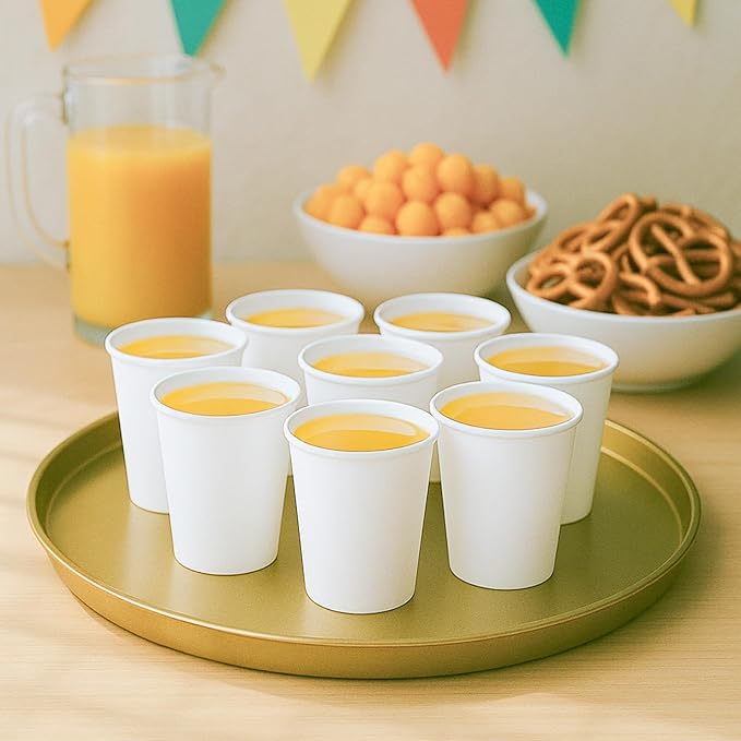 MATICAN Disposable Coffee Cups, 200-Pack 8-oz Bulk Paper Cups for Hot or Cold Drinks, White Cups for Office, Parties, and To-Go Use (No Lids)