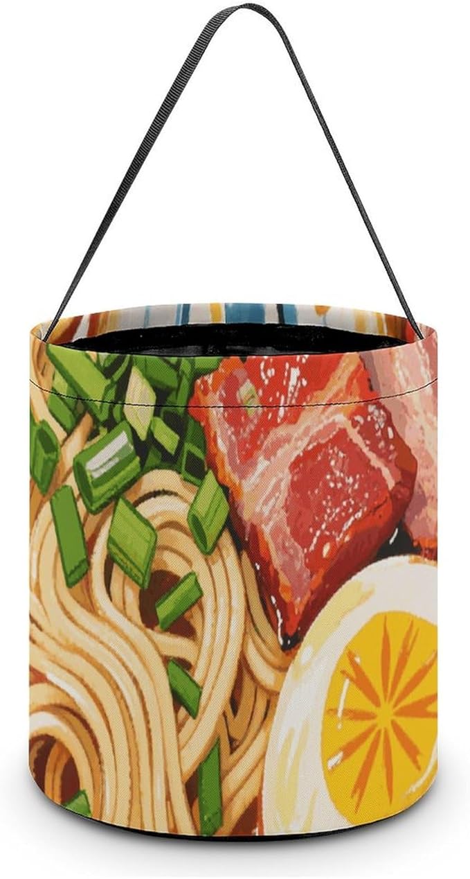 Halloween Candy Bucket - Doodle Style Noodles Trick Or Treat Candy Bag, Gift Bag for Party Favor Supplies