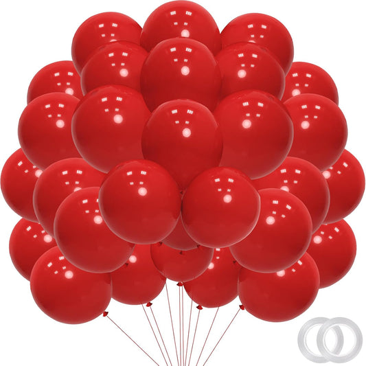 100pcs 12 inch Red Latex Balloons Party Decorations for Birthday, Halloween,Wedding, Anniversary, Baby Shower