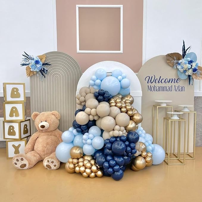 KBZVNAF Blue Balloons Latex Party Balloons - 50 Pack 12 inch Helium Matte Blue Balloons for Birthday Wedding Baby Shower Gender Reveal Party Decorations