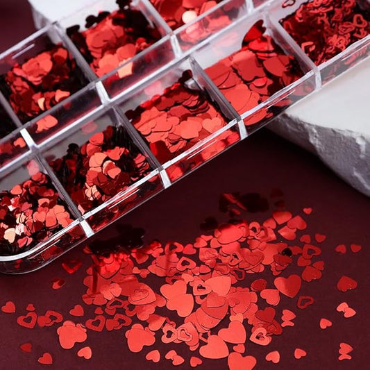 Valentine's Heart Confetti, 2000pcs Red Heart Valentine's Party Table Decorations Happy Valentines Day Birthday Party Decor Supplies (hollow-out heart)