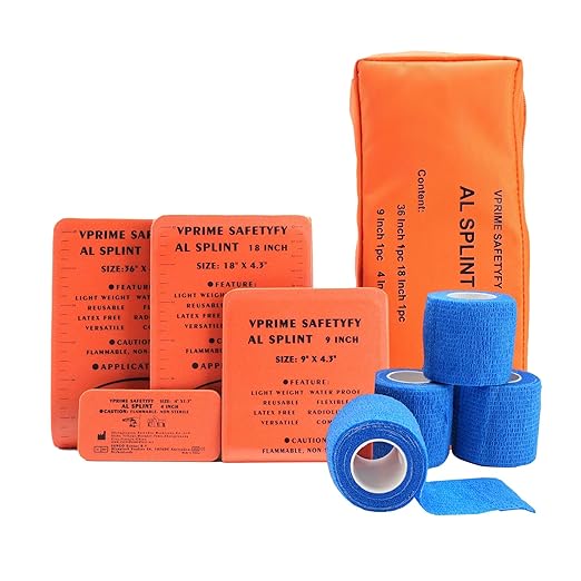 First Aid Splint 36" X 4.3" Orange -Waterproof First Aid Medical Tactical Field Splint For Bone Fracture Treatment (4 Pack Bundle)