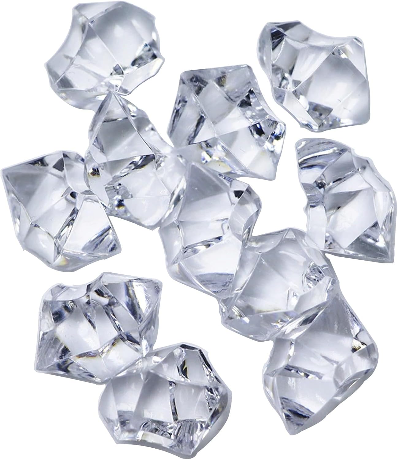 150 Pieces Clear Decorative Acrylic Ice Gems, Clear Acrylic Ice Crystals, Decorative Gems, Reusable Acrylic Crushed ice Rocks for Home Décor