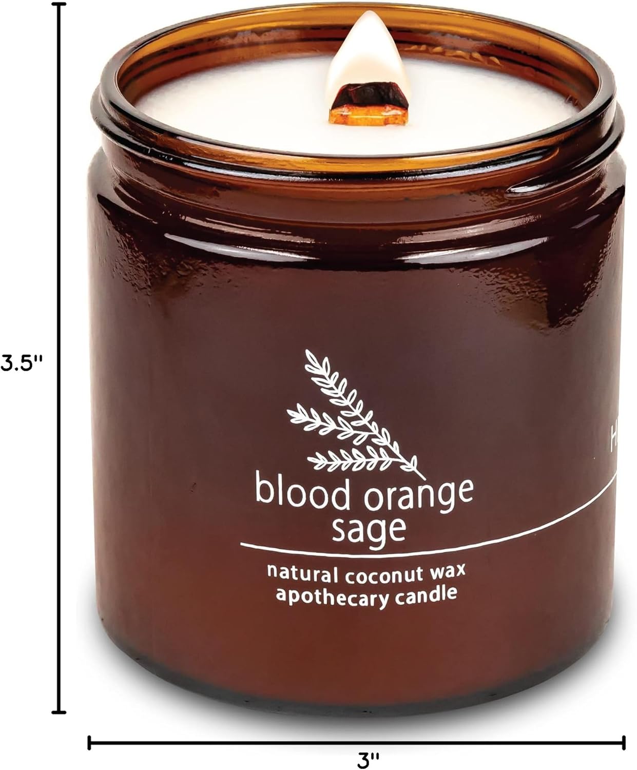 Hemlock Park Crackling Wood Wick Candle Handcrafted with Natural Coconut Wax (Large 16 oz, Blood Orange Sage)
