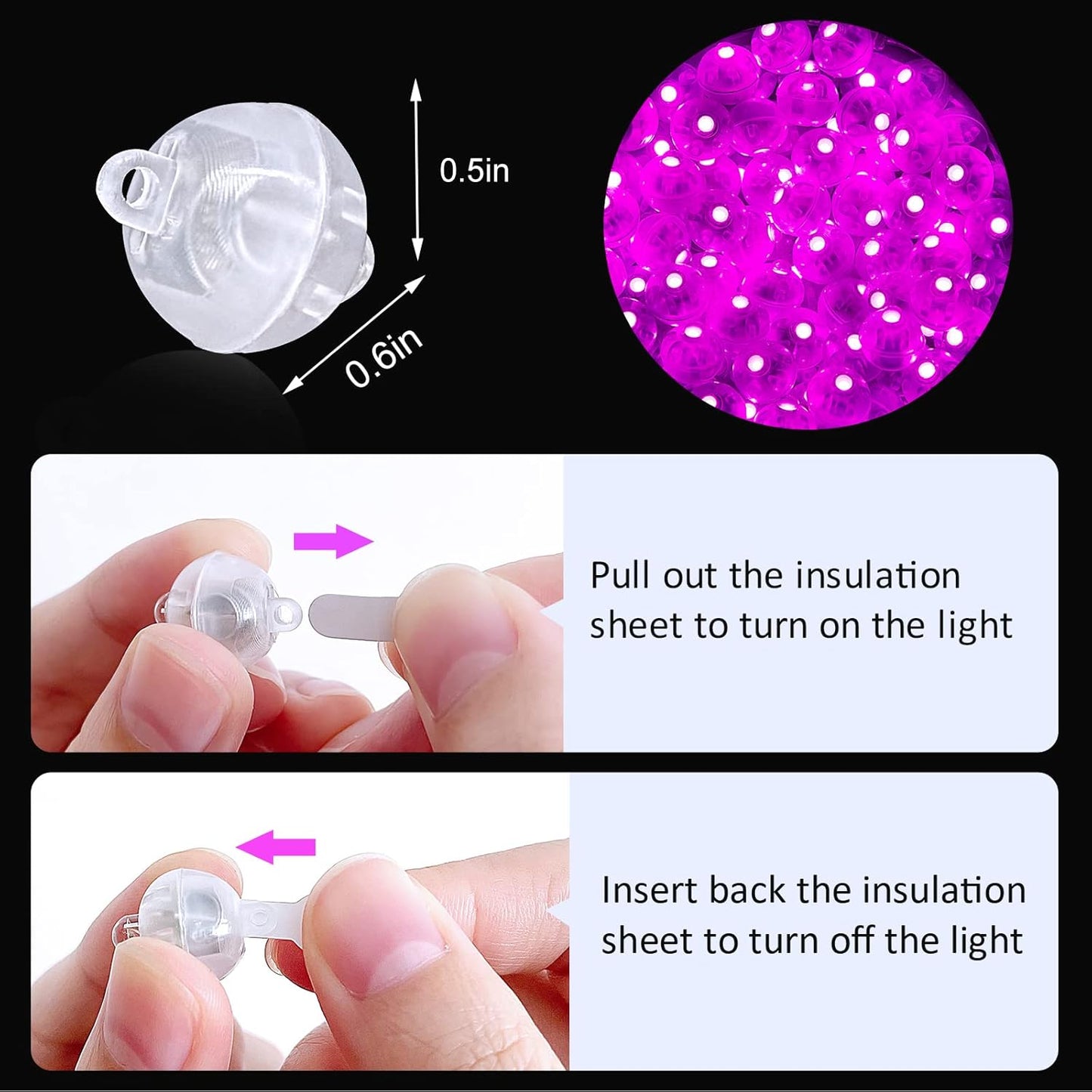 ZGWJ 50PCs Flash Mini Led Lights for Paper Lantern, Pink Led Balloons Light up Balloons for Neon Party Lights Easter Eggs Christmas Halloween Birthday Party Wedding Decoration