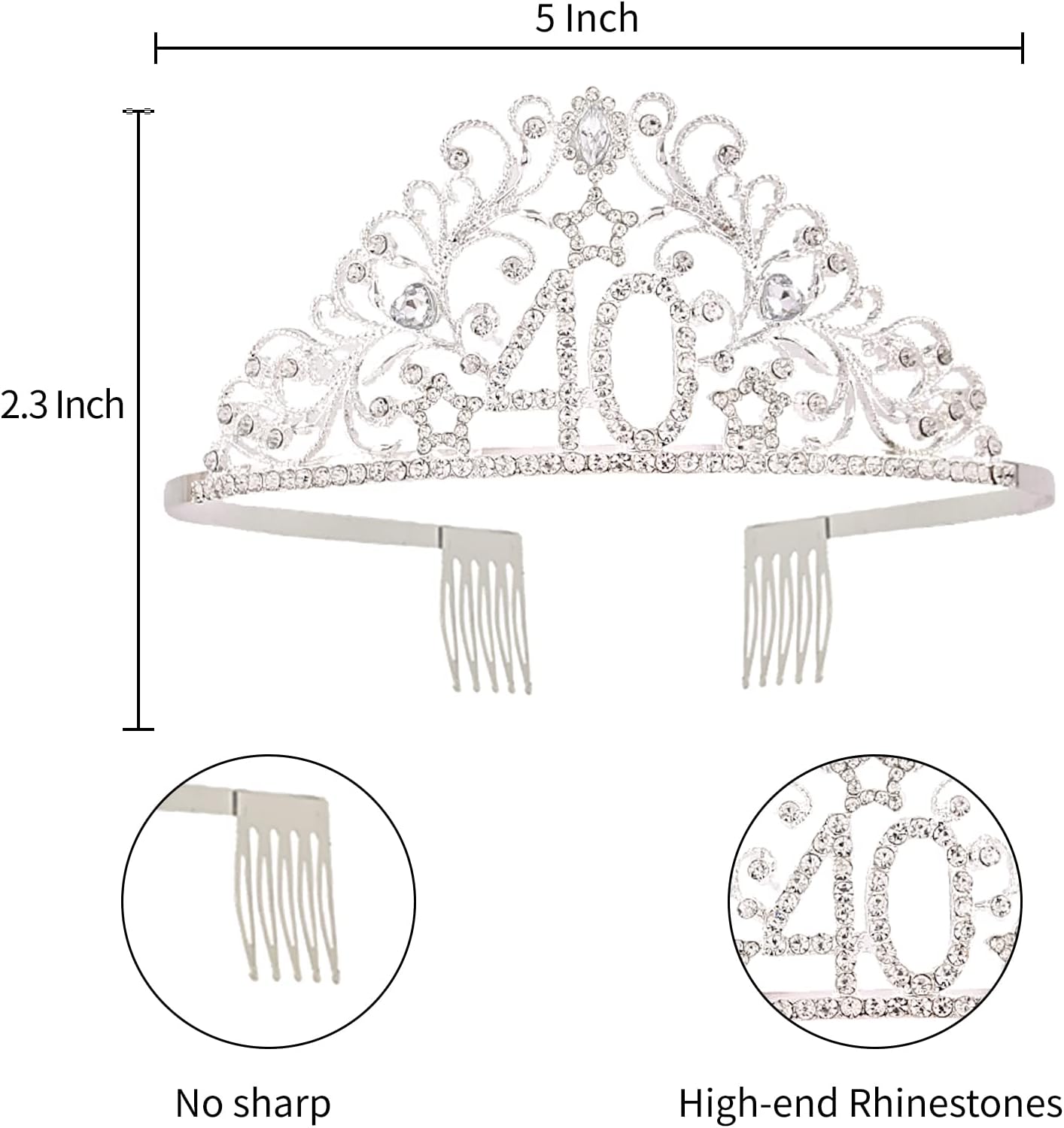 BRT Bearingshui 40th Birthday Sash and Tiara for Woman - Queen Sash for 40th Birthday Party Favor Supplies