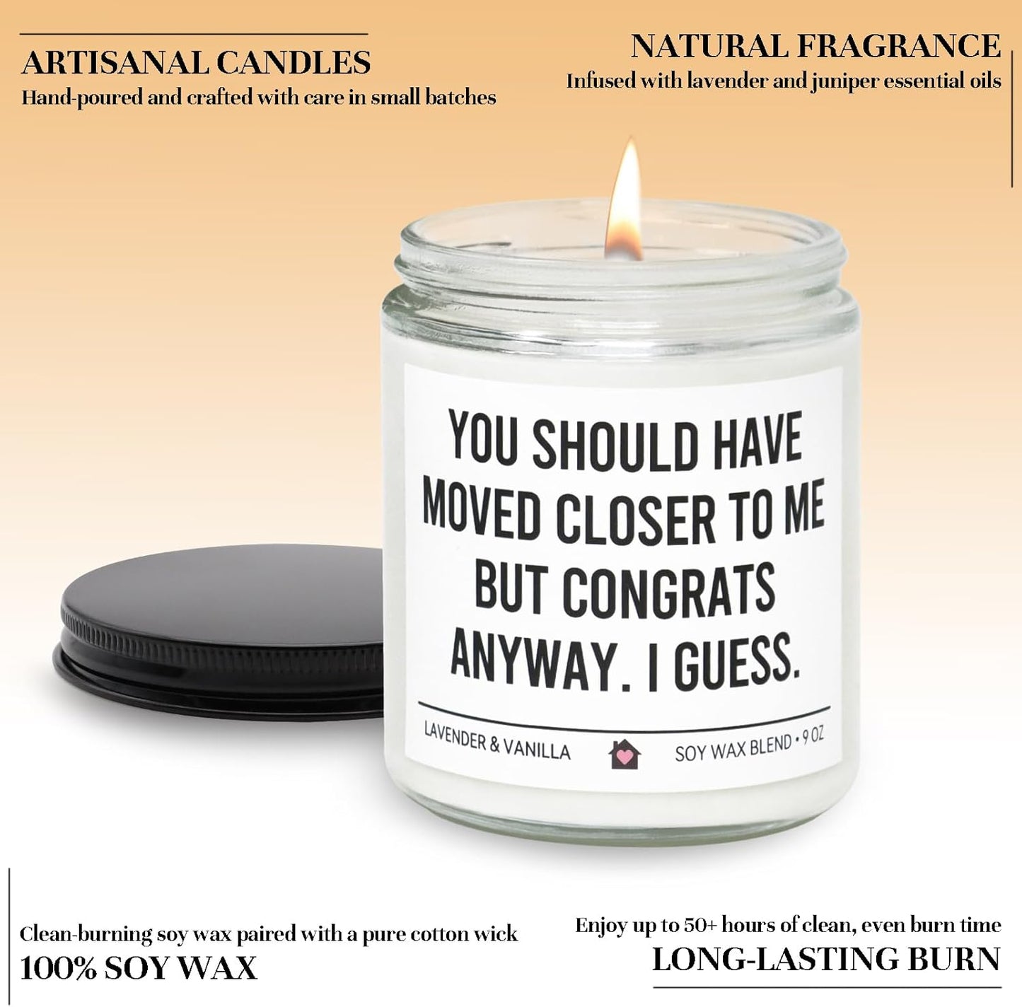 KISSHAKE House Warming Gifts New Home Gift Ideas, Funny Housewarming Gifts New Home Essentials for Women & Men, Unique House Warming Gift Apartment Decor Housewarming Party Decorations, 9oz Soy Candle