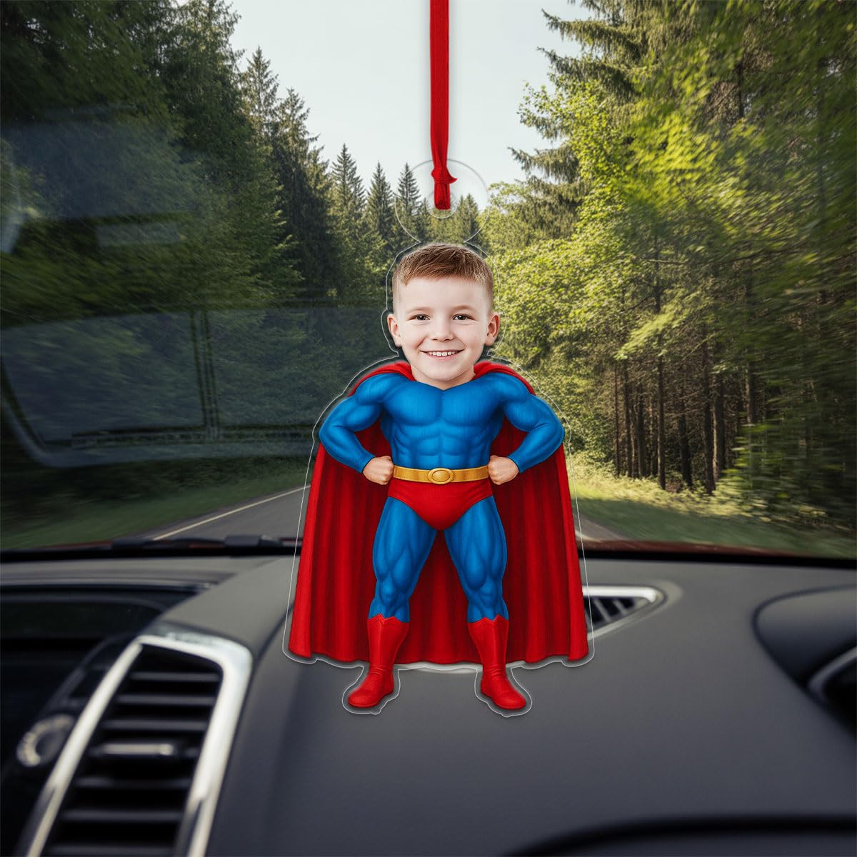 Custom Photo Baby Boy Superman Ornament, Personalized Superhero Christmas Ornament, Baby’s First Christmas Gift Acrylic Ornament – Personalized Christmas Tree Decoration, Custom