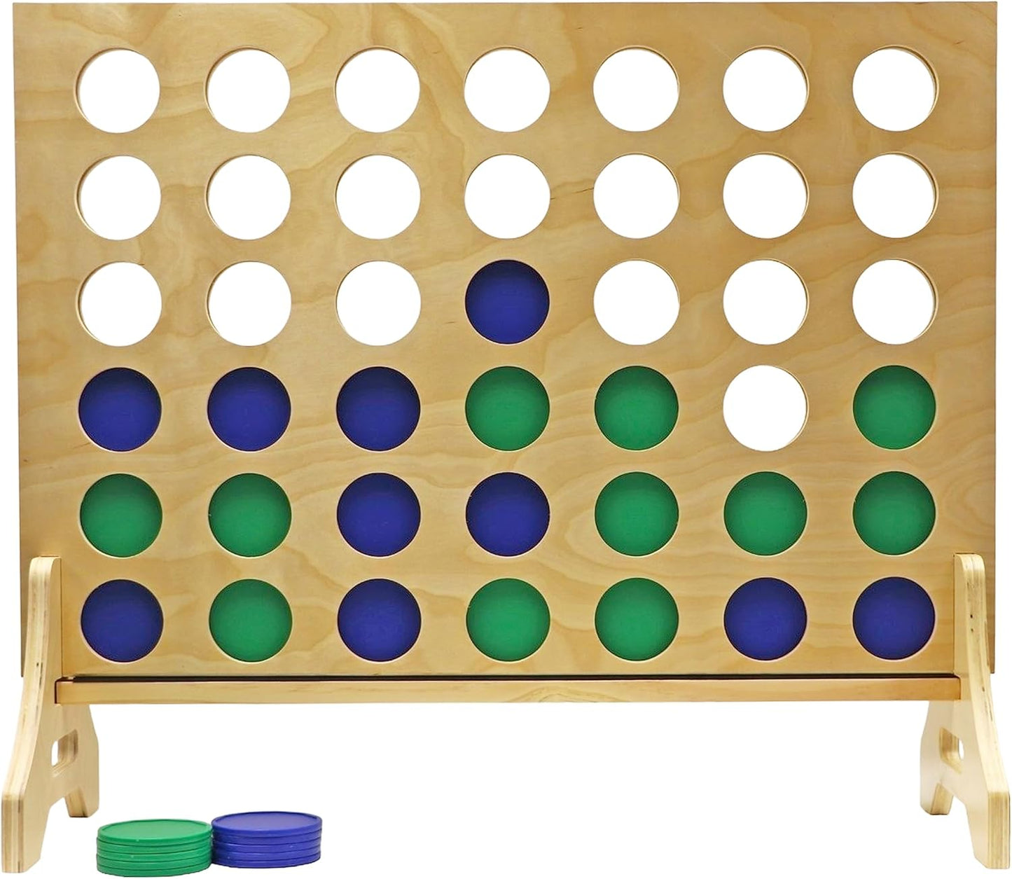 Tailgating Pros Premium Giant Four in a Row with Carrying Case - Jumbo Oversized Outdoor Yard Game - Connect Multiple Pucks in a Row to Win - Many Puck Colors Available!