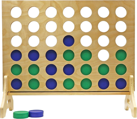 Tailgating Pros Premium Giant Four in a Row with Carrying Case - Jumbo Oversized Outdoor Yard Game - Connect Multiple Pucks in a Row to Win - Many Puck Colors Available!