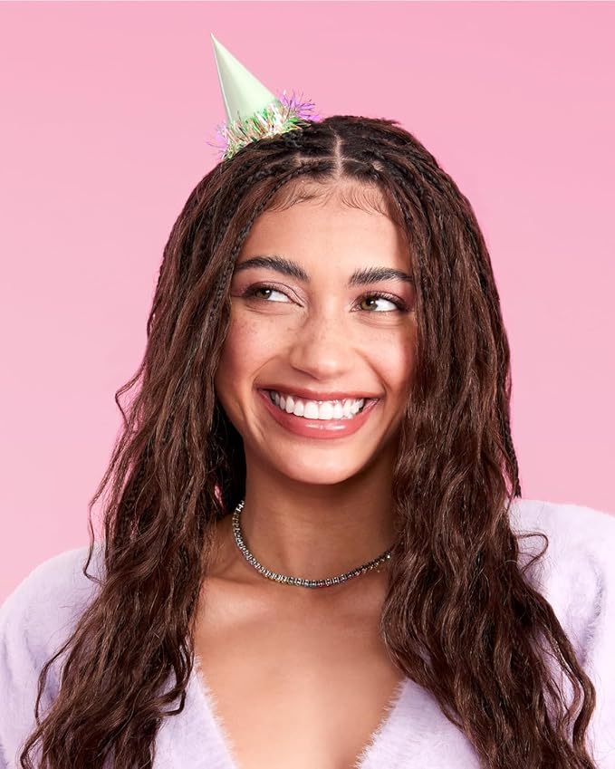 xo, Fetti Iridescent Foil Mini Party Hats, 10 pcs. | Cute Birthday Decorations, Bachelorette Hair Accessory, Kids Bday Outfit, Fun Dinner Celebration Decor
