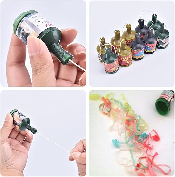 50Pcs Mini Confetti Party Poppers for Wedding, Birthday, Graduation, Baby Shower - Safe Kids' Fun Party Supplies, Christmas & Halloween Decorations