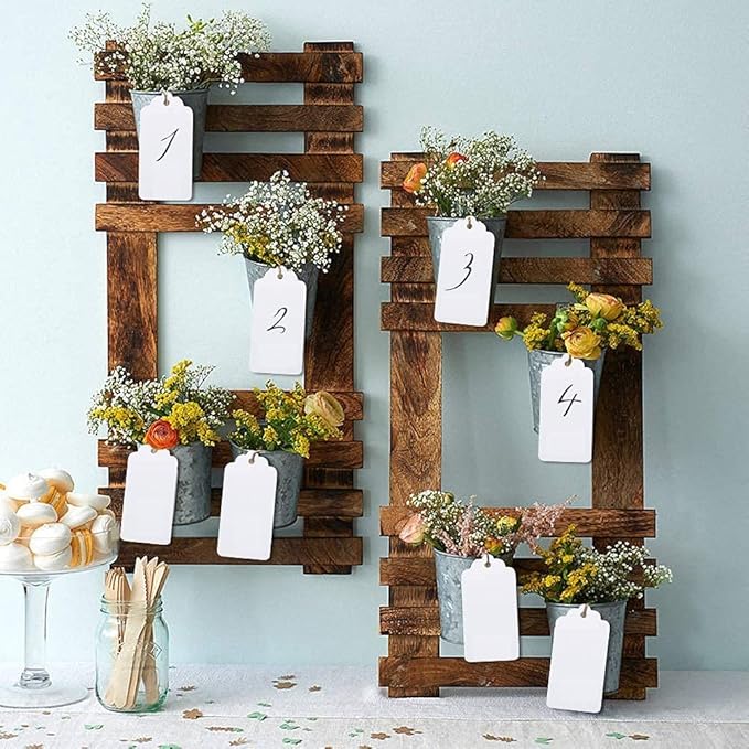 G2PLUS White Gift Tags with String, 2'' x 4'' Paper Gift Tag, 100PCS Rectangle Blank Tags with Holes for Arts and Crafts, Wedding,Holiday,Christmas Gift Wrapping, Party Decor