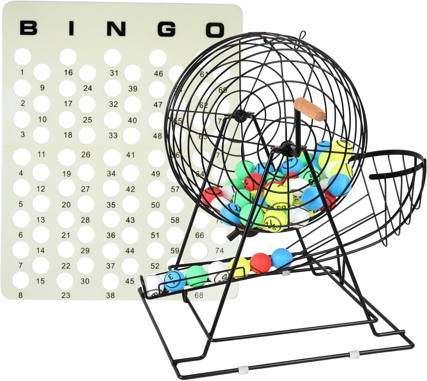 GSE Games & Sports Expert Professional Bingo Game Set with Jumbo Cage, 1.5" Bingo Balls, Master Board. Great for Large Groups, Parties, Game Night
