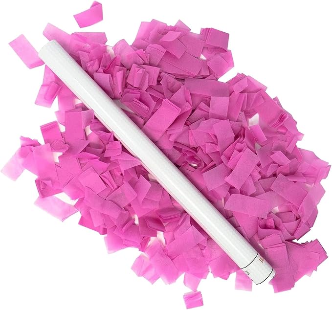 Ultimate Confetti - 8 Pack Pink Confetti Wands - Handheld 14" Biodegradable Tissue Paper Confetti Flick Flutter Sticks For Wedding, Birthday, Parties & Live Events - 2 Handfuls, 1.5 oz Each Stick