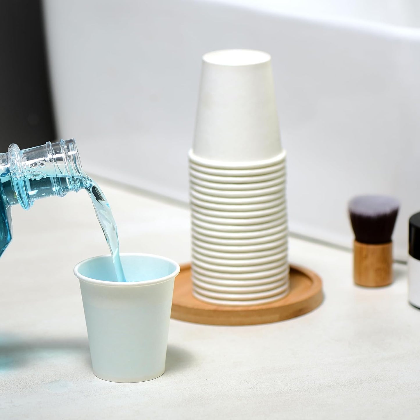 1000 Count 3 oz Disposable Bathroom Paper Cups, Small White Mouthwash Cups, Great for Parties, Bathroom Use, Picnics and Travel