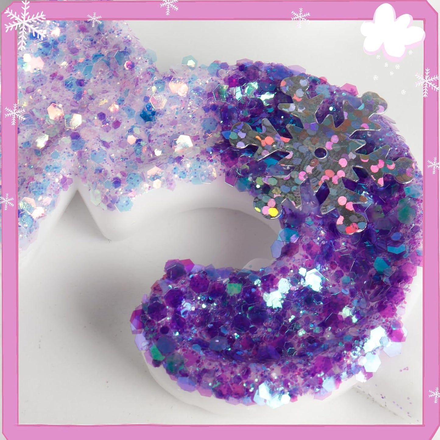 Purple White Frozen Birthday Candles, Sparkler Number 4th Birthday Candle for Party Supplies, Snow Winter Frozen Birthday Party Decorations, Number 4 Cake Toppers Decorations