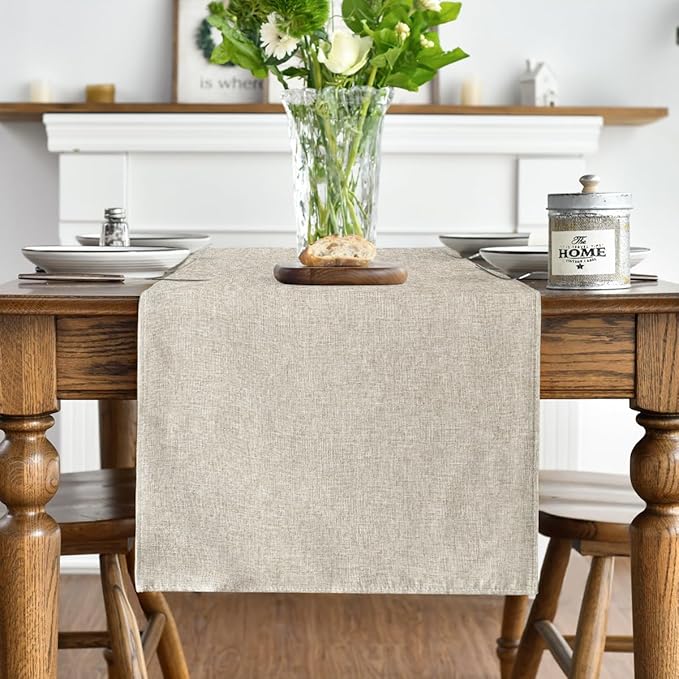 Artoid Mode Light Brown Table Runner, Seasonal Fall Washable Kitchen Dining Table Decoration for Home Party Decor 13x36 Inch