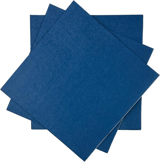 Navy Blue Cocktail Napkins 5 * 5inch Disposable Beverage Napkin Paper for Cocktail, Dinner, Wedding, Birthday Party Dessert Wine（ 120 Count）