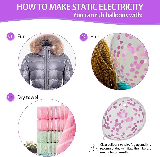 68Pcs Pink and Purple Balloons 12 Inch Metallic Purple Pink Latex Balloon Confetti ballons with Ribbons Party Balloons for Wedding Girls Birthday Baby Shower Decorations.
