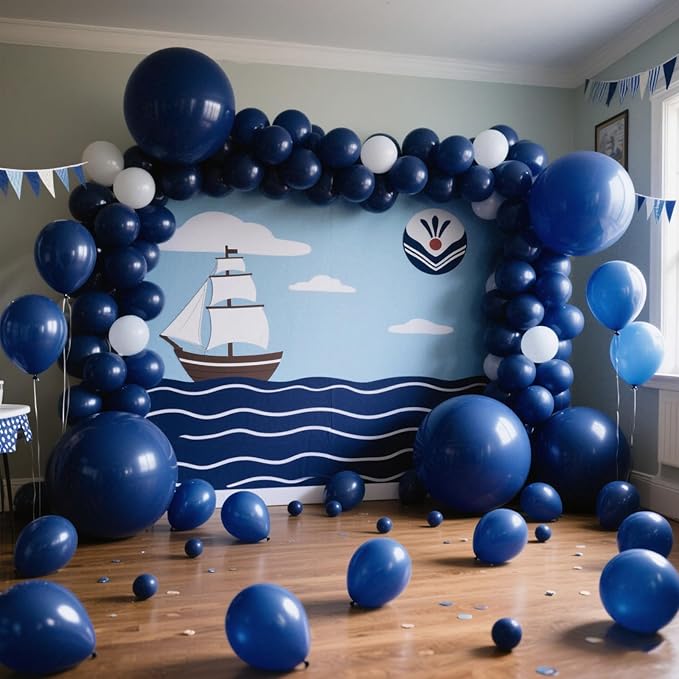 160Pcs Navy Blue Balloons 5 inch Small Dark Blue Latex Balloons Matte Party Ballons for Birthday Father's Day Bridal Shower Graduation Wedding 4th of July Ocean Themed Frozen Party Decorations