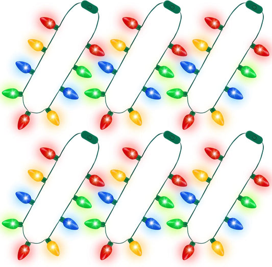 Blowata 100PCS Christmas Necklace, 3 Glow Modes Christmas Accessories with 9 Bulbs, Ugly Sweater Lights Necklaces for Light up Xmas Decorations Xmas Supplies New Year Ugly Sweater Family Party Decor