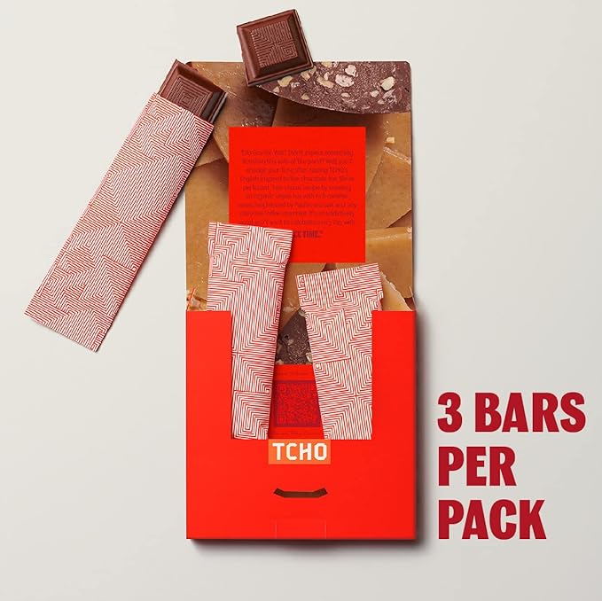 TCHO Toffee Time 53% Oat Milk Chocolate Bars (10 pack) | Plant Based, Organic & Fair Trade, | Non GMO, Non-Dairy, Vegan Chocolate, Soy Free (2.5oz each)