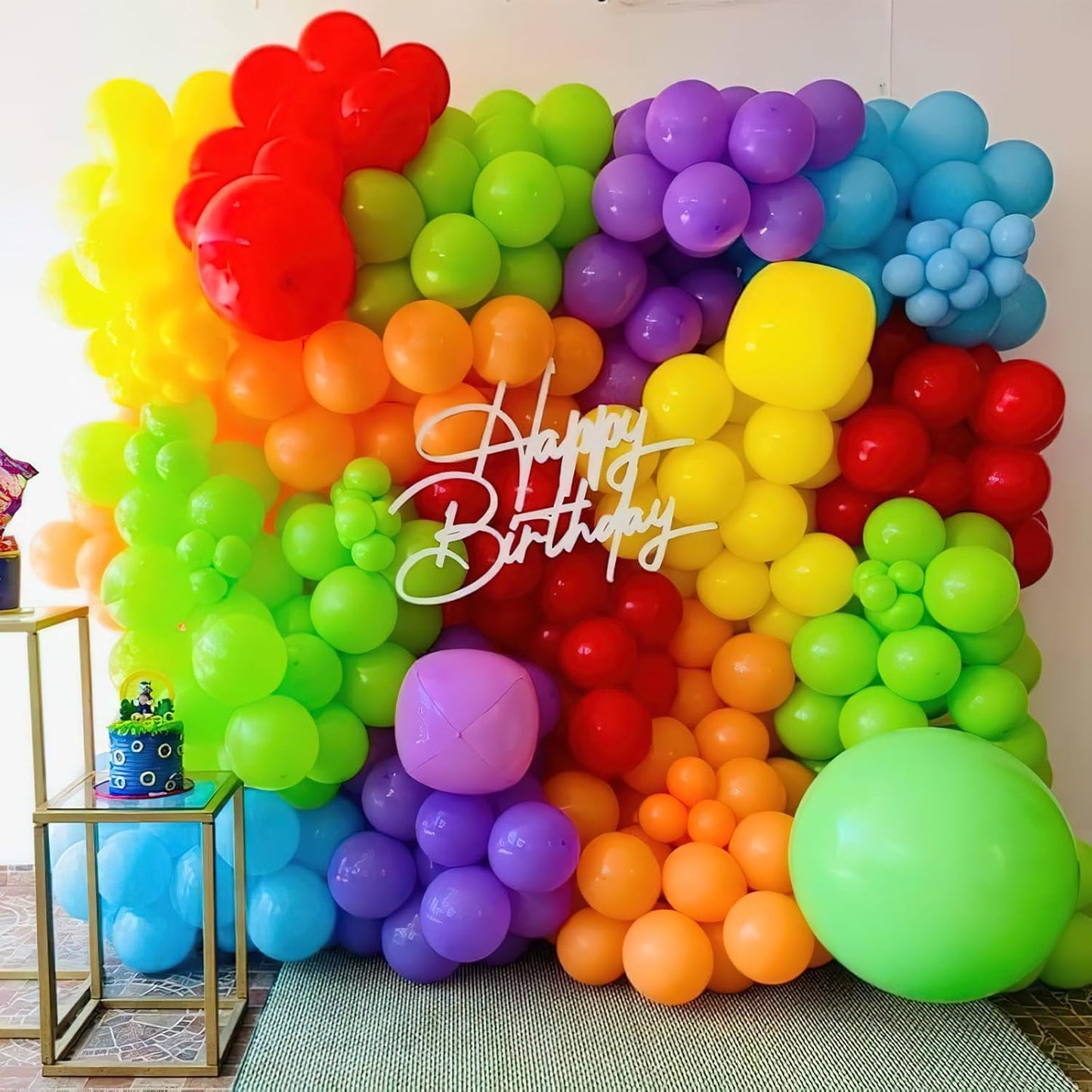 PartyWoo Rainbow Balloon Arch Kit Garland 100 pcs Different Sizes of 36 18 12 10 5 Inch Multicolor Latex Colorful Balloons Assorted Primary Colors for Graduation Baby Shower Birthday Party Decorations