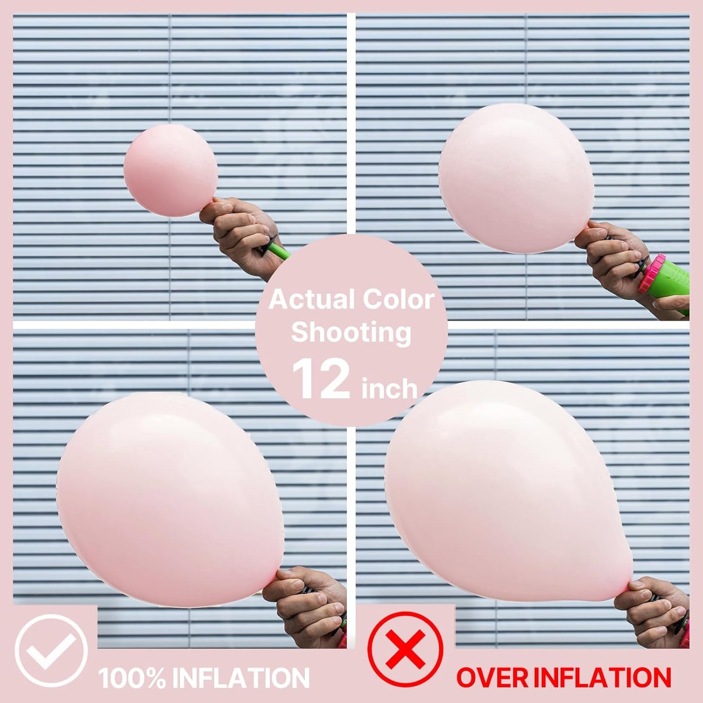 PartyWoo Light Pink Balloons 100 pcs Pink Balloons Different Sizes Pack of 36 18 12 10 5 Inch Pastel Pink Balloon Arch Kit Baby Pink Balloon Garland for Baby Shower Birthday Party Decorations Pink-Q18