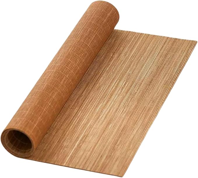 Carbonized Bamboo Matchstick Natural Table Runner, Natural Bamboo Tablemat, Home Décor, 12 x 32 Inch Anti-Slip Vintage Coffee/Tea Mats, 1 Pcs