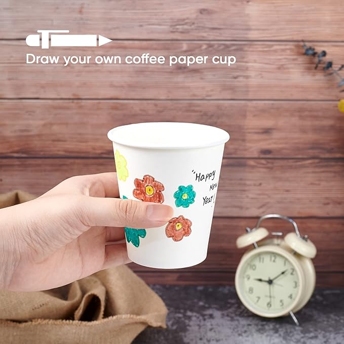 LITOPAK 270 Pack 10 oz Disposable Paper Coffee Cup, Drinking Cups for Water, White Paper Hot Coffee Cups, Suitable for Party, Picnic, Travel, and Events
