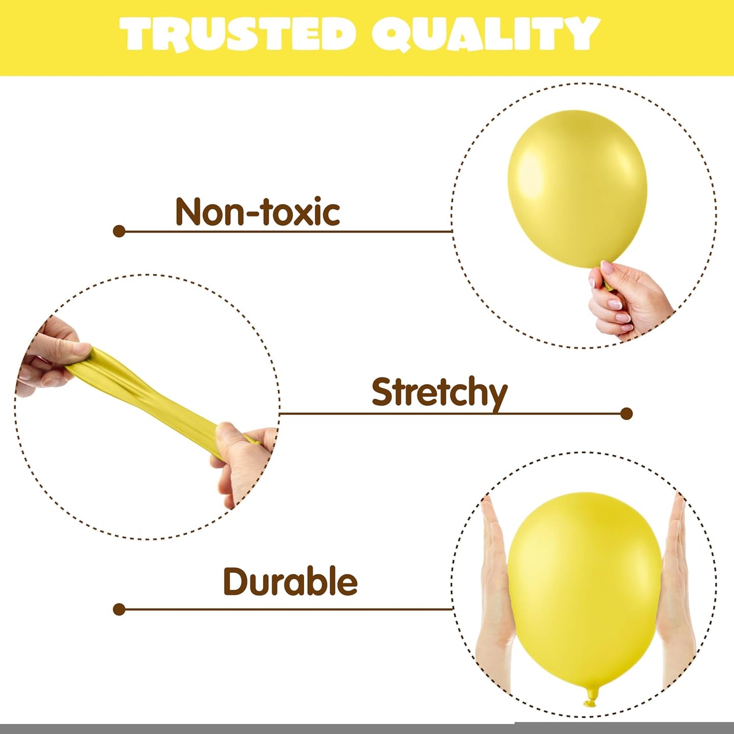 JOYIN 150 Pcs Yellow Balloons, Different Sizes 18 12 10 5 Inch Yellow Latex Balloon Arch Kit with Instruction for Birthday Party Graduation Wedding Holiday Decoration