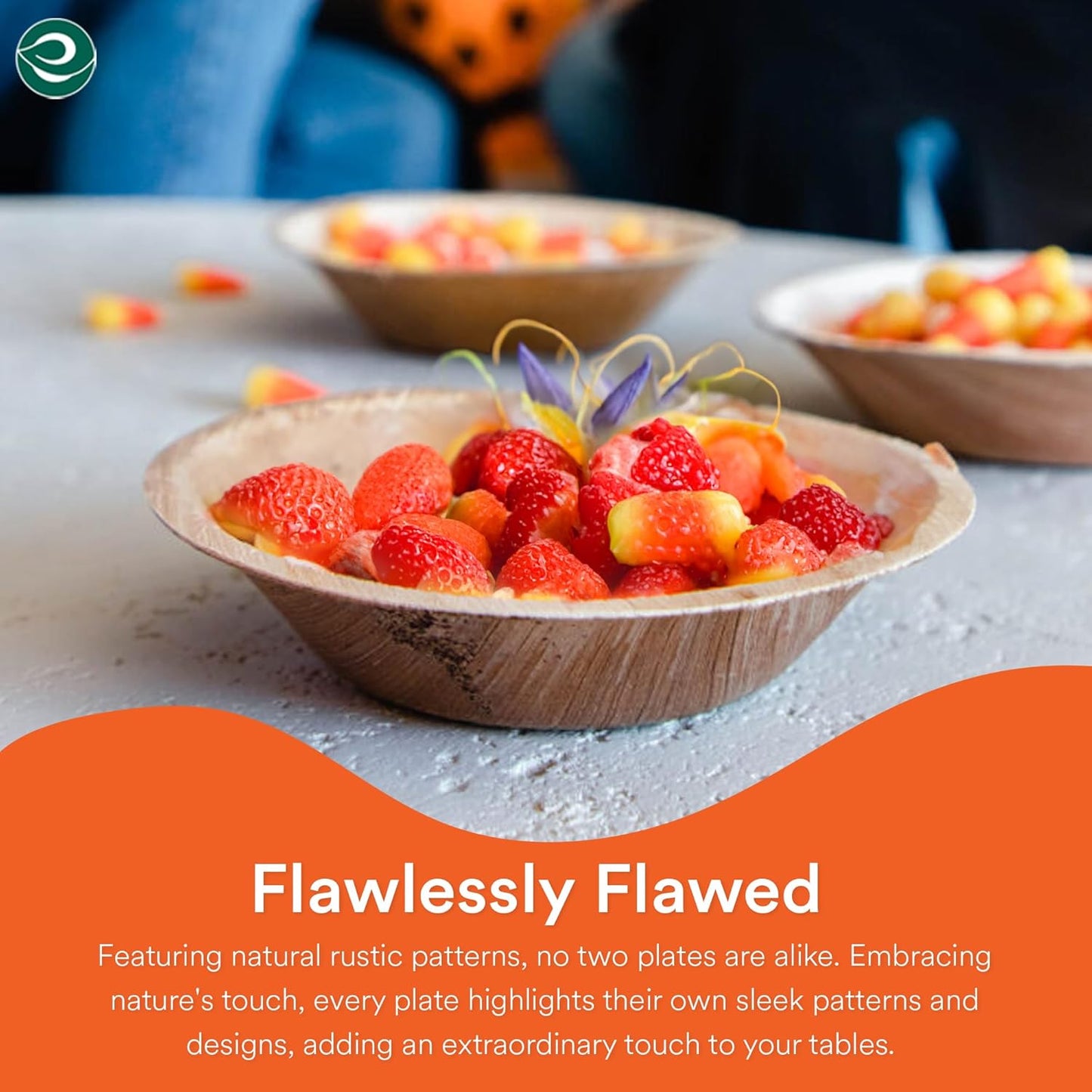 ECO SOUL Palm Leaf Bowl 400 pc, Small 5" (8 Oz) | Round Like Bamboo Bowls, Compostable, Biodegradable, Disposable Palm Leaf Bowls Eco-friendly | Sturdy, Microwave & Oven Safe