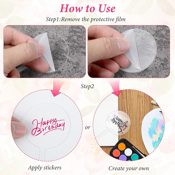 30Pcs 4 Inch Circle Acrylic Blank Custom Cupcake Topper, DIY Clear Blank Personalized Cupcake Topper for Birthday Party, Valentines, Easter, Wedding, Baby Shower Cake Decoration