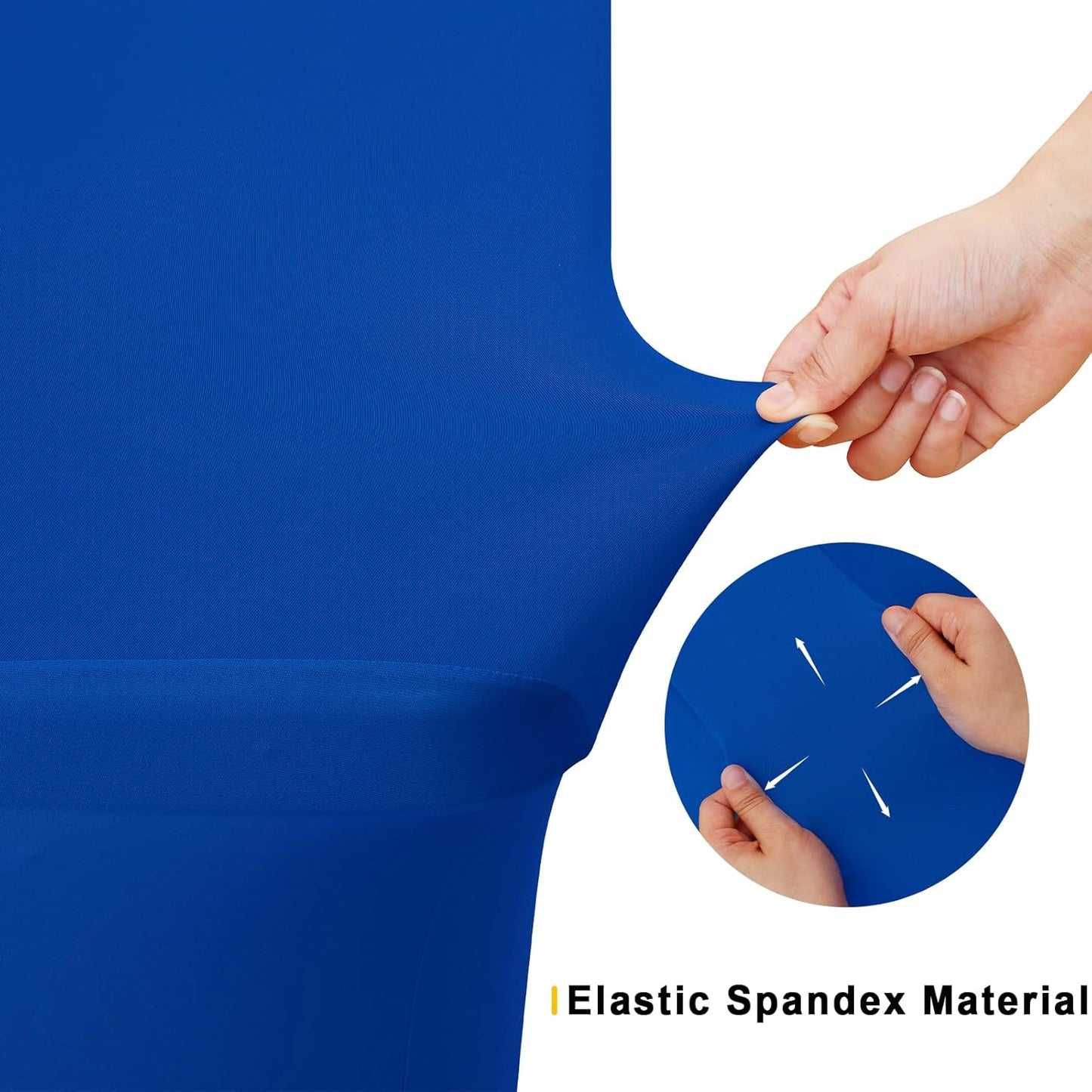Smiry 2 Pack Spandex Table Cloth 4FT, Elastic Fitted Stretch Tablecloths for Rectangle Tables, Washable Table Cover for Outdoor, Wedding, Banquet & Parties (Blue, 48Lx30Wx30H Inch)