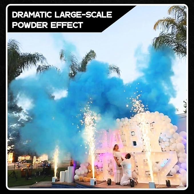 Ultimate Confetti - Electric Blue Powder Cannon Cartridge 32” - Pre-Filled with Food-Grade Powder, Leak-Resistant Gender Reveal Poppers Cannon, Requires EC-1 or EC-4 Confetti Machine to Activate