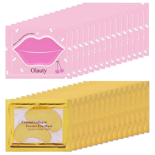 30 Pairs Lip Mask & Eye Mask, Eye Patches for Puffy Eyes, Chapstick Bulk, Bridesmaid Gifts, Lip Balm Bulk, Lip Gloss Bulk, Hangover Kit, Bulk Gifts, Mothers Day Gifts, Galentines Day Decorations