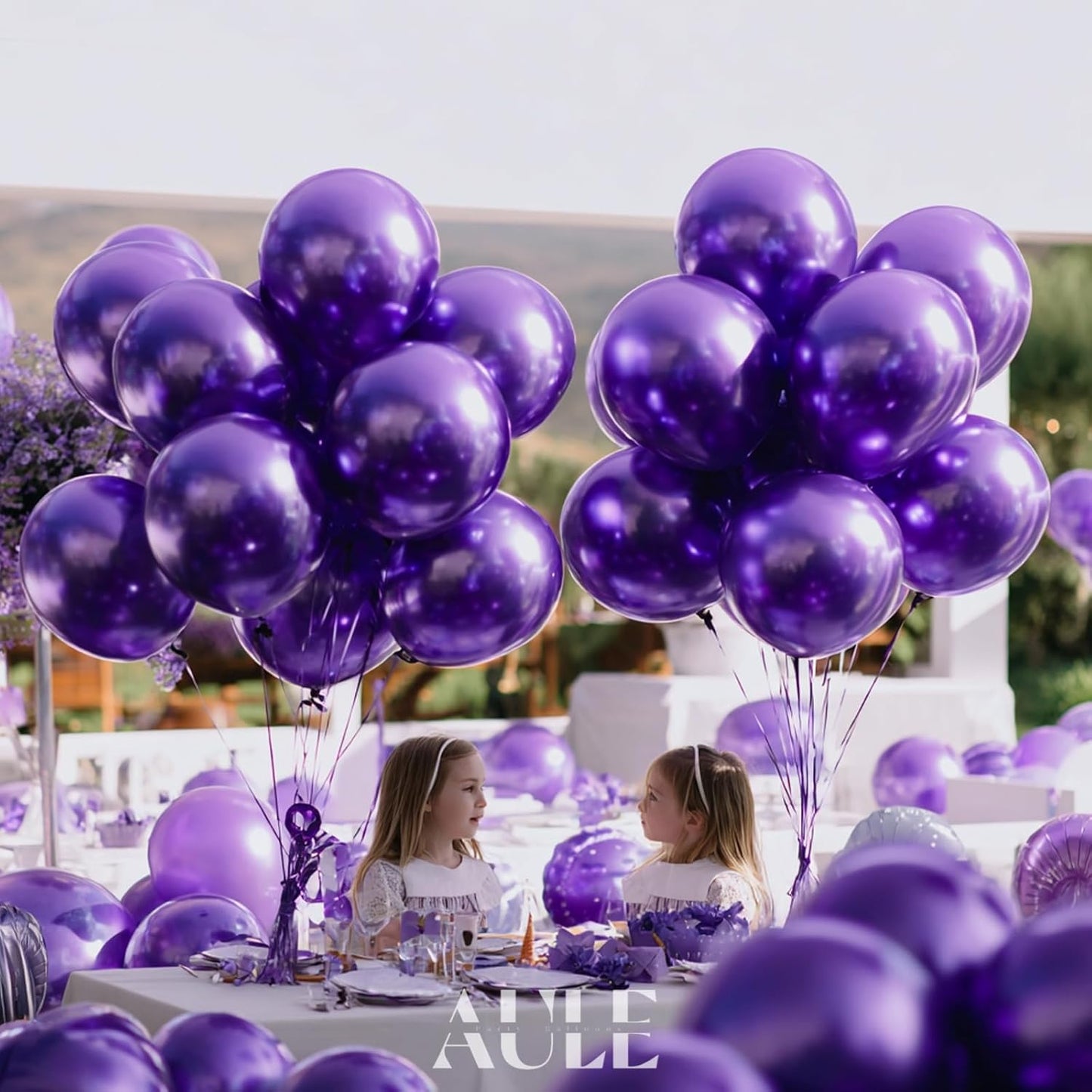AULE Party Balloons 50 Pcs 12 inch Metallic Dark Purple Balloons Chrome Helium Shiny Latex Balloons Happy Birthday Graduation Gender Reveal Wedding Carnival Decoration