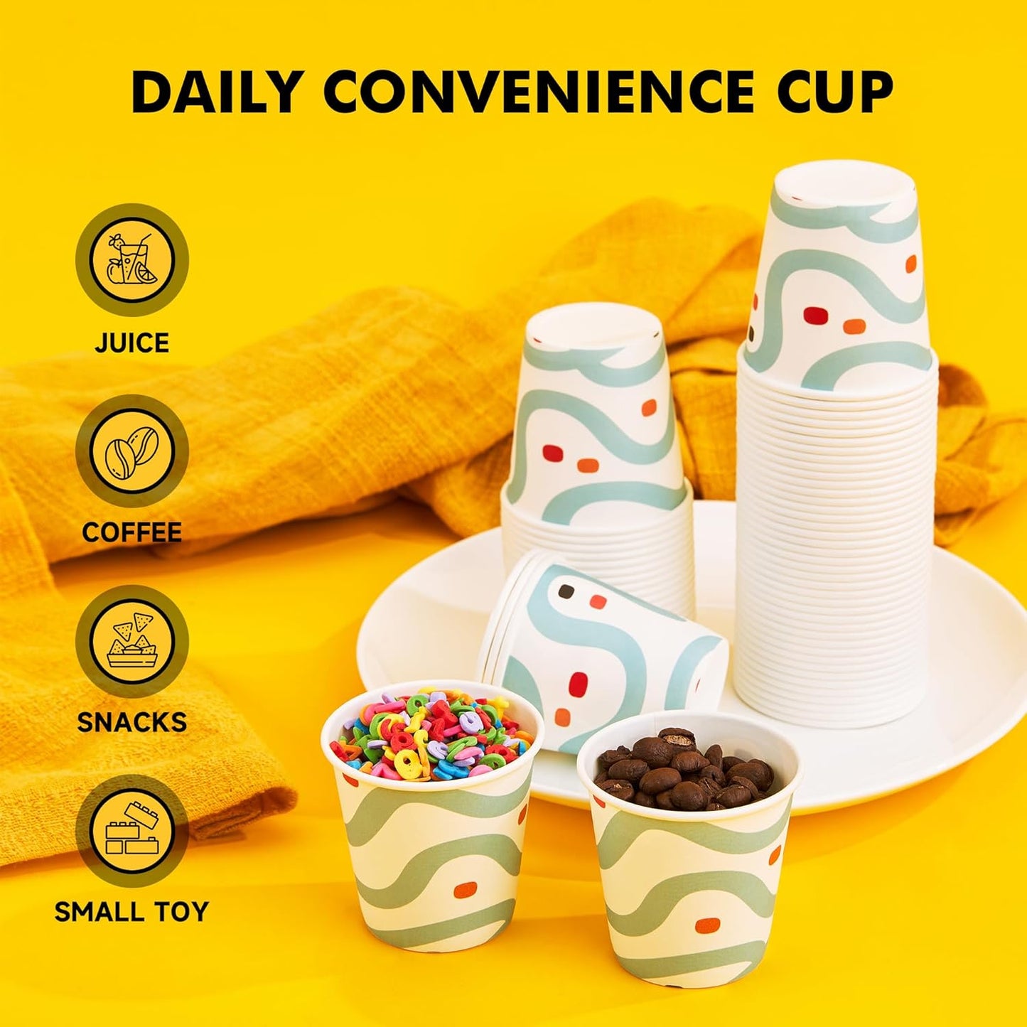 RACETOP [300 Pack] Paper Cups 3 oz, Bathroom Cups 3 oz, Disposable Bathroom Paper Cups, Small Mouthwash Cups, Ideal for Party, Travel